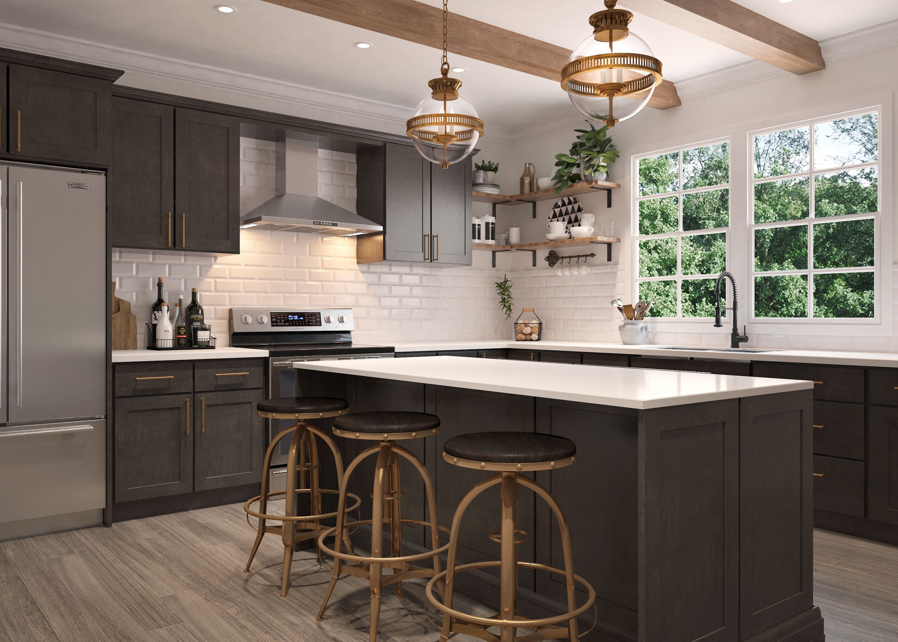 CNC Luxor Smoky Grey Kitchen Cabinet Collection